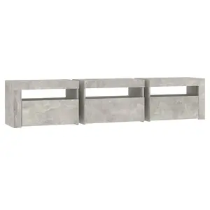 Berkfield TV Cabinet with LED Lights Concrete Grey 180x35x40 cm