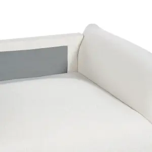 3 Seater Fabric Sofa Off-White LUVOS