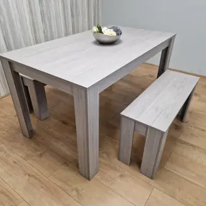 Kitchen Dining Table with 2 Benches,Dining room Table set, Dining Table and 2 Benches