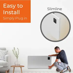 SolAire Caldo Wifi Electric Panel Heater, Wall Mounted / Portable, 2000W, White