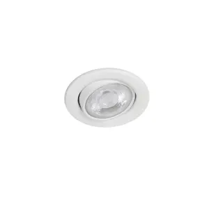 Arber Matt White Adjustable LED Fire-rated Warm & neutral Downlight 5W IP65