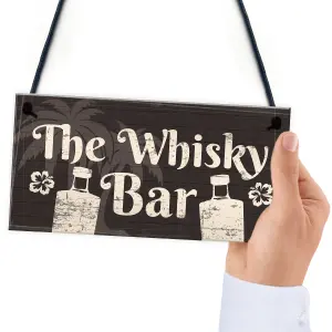 Red Ocean The Whisky Bar Rustic Sign Pub Hotel Home Bar Man Cave Shed Garage Hanging Wall Plaque Birthday Gifts