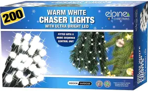 200 Warm White Chaser Christmas Led Snowing Icicle Lights Bright Xmas Tree Indoor