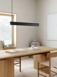 Nordlux Beau Bar Pendant Ceiling Light Black 2700K S14S