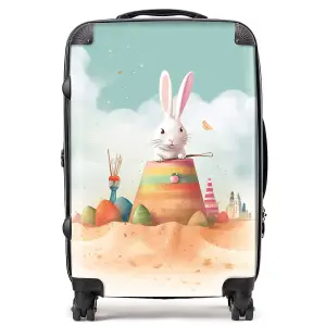 White Rabbit On A Beach Holiday Suitcase - Medium