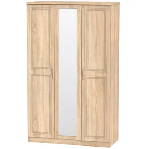 Stafford Triple Mirror Wardrobe in Bardolino Oak (Ready Assembled)