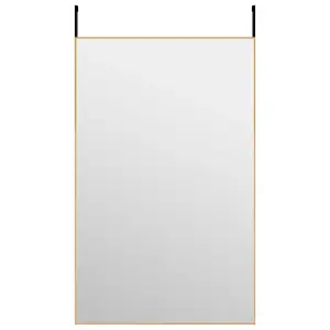 Berkfield Door Mirror Gold 50x80 cm Glass and Aluminium