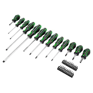 Sealey GripMAX Screwdriver & Bit Set 33 Pieces Hi Vis Chrome Vanadium AK4370HV