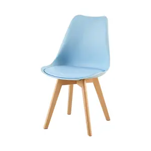 Nero Upholstered Dining Chair (Set of 2) Lake Blue / Beech