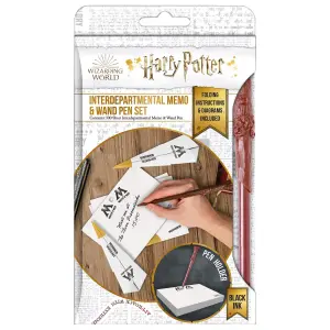 Harry Potter Interdepartmental Memo Note Block and Pen Set White/Yellow (One Size)