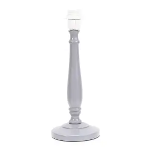 ValueLights Victoria Traditional Grey Wood Candlestick Table Lamp Base