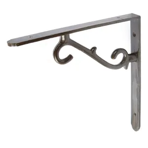 Hammer & Tongs Scroll Iron Shelf Bracket - D205mm - Raw - Pack of 2