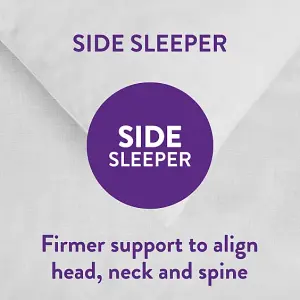 Slumberdown Cosy Nights Pillows 4 Pack Firm Support Front Sleeper Pillows for Neck Pain Relief Comfortable 48x74cm