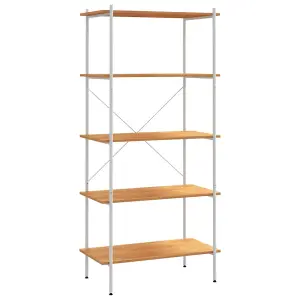 Berkfield 5-Tier Shelving Unit White and Oak 80x40x163 cm