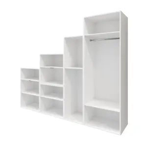 GoodHome Atomia Freestanding White Wardrobe, clothing & shoes organiser (H)2250mm (W)2750mm (D)580mm