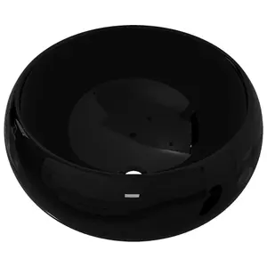 Berkfield Basin Ceramic Round Black 40x15 cm