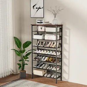 8-Tier Simple Wire Mesh Shoe Rack Storage Organizer