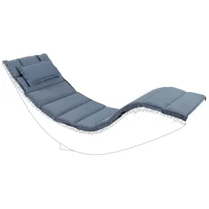 Beliani Traditional Sun Lounger Blue BRESCIA II