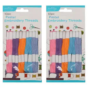 Ashley Embroidery Threads - 6.6M (6ply) - Pastel - Pack of 20