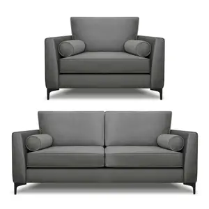 Modern Home Zara 3 Seater and Lovechair Set Steel