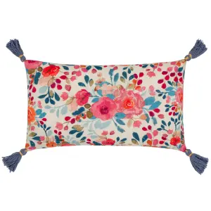 Wylder Posies Floral Tasselled Feather Filled Cushion