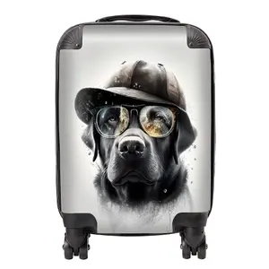 Labrador Retriever Dog With Hat Splashart Suitcase - Small