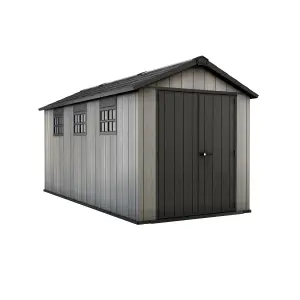 Keter Oakland 7515 Grey Plastic 2 door Shed & 6 windows (Base included)