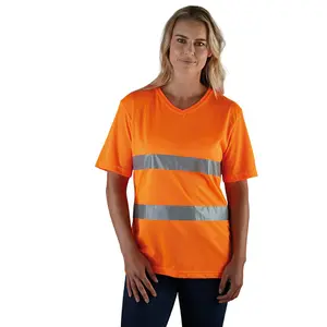 Yoko Mens Cool Super Hi-Vis Lightweight V Neck Safety T-Shirt