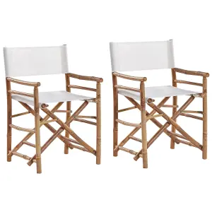 Set of 2 Garden Chairs MOLISE Bamboo Wood Light Wood