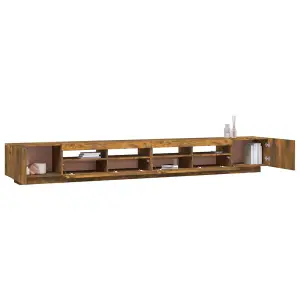 Berkfield 3 Piece TV Cabinet Set with LED Lights Smoked Oak Engineered Wood