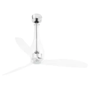 Luminosa Eterfan Medium Ceiling Fan Chrome, Clear - Optional LED Light Sold Separately