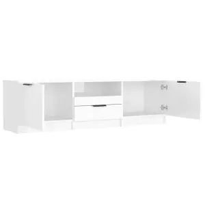 vidaXL TV Cabinet High Gloss White 140x35x40 cm Engineered Wood