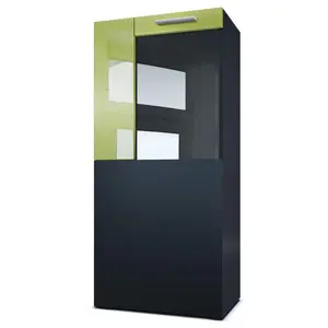 Killion Display Cabinet Black/Grey High Gloss / Without LED