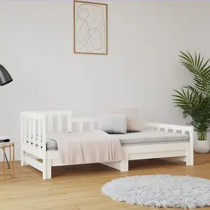 Berkfield Pull-out Day Bed White 2x(80x200) cm Solid Wood Pine