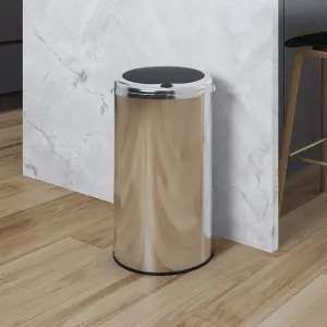 Inmotion 30L Chrome Stainless Steel Kitchen Waste Dust Bin