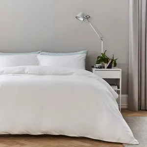 Pure Cotton Duvet Cover Set White / Kingsize - 2 Pillowcases (45 x 80 cm)