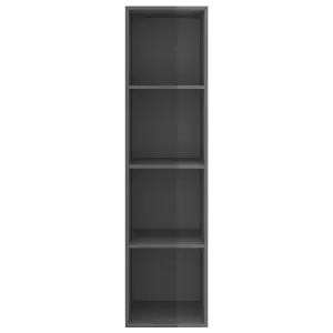 Berkfield Wall-mounted TV Cabinet High Gloss Grey 37x37x142.5 cm Engineered Wood