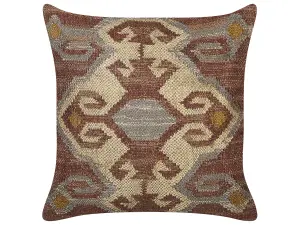 Throw Cushion URPAD Jute 45 x 45 cm Geometric Red