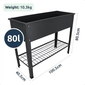 Raised Metal Planter Bed Garden Vegetables Flowers Large 80L