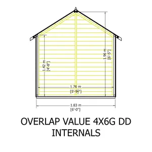 Garden Value Overlap Shed 4 x 6 with Double Door Yes