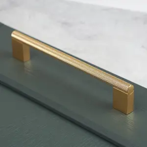 160mm Brass Knurled Cabinet Handle Textured Gold Boss Cupboard Door Drawer Pull Wardrobe Furniture Replacement