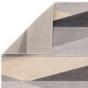 Grey Modern Geometric 13mm Thick Stain-Resistant Rug For Bedroom, Dining Room, Easy to Clean Modern Rug-160cm X 230cm