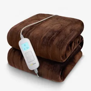 Cosi Home Fleece Electric Heated Throw - Brown