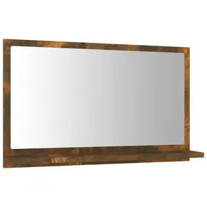 Dorlene Framed Wall Mounted Bathroom Mirror Smoked Oak / 80 cm