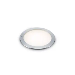 Ideal Lux Taurus Integrated LED Outdoor Recessed Ground Light Wide Round Steel 1250Lm 3000K IP67