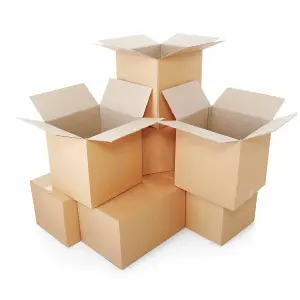 50 x Single Wall 12 x 9 x 12" (305x229x305mm) Strong Cardboard Shipping Boxes For House Moving & Storage