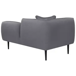 Left Hand Boucle Chaise Lounge Dark Grey CHEVANNES