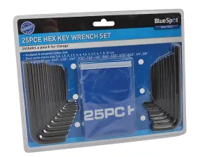 BlueSpot Tools Metric & Imperial Hexagon Key Pouch Set, 25 Piece