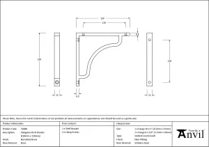 From The Anvil Burnished Brass Abingdon Shelf Bracket (150mm x 150mm)
