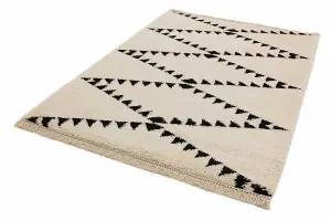 Cream Shaggy Handmade Modern Easy to clean Rug for Dining Room-160cm X 230cm